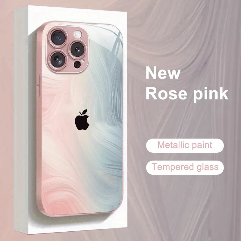 iPhone dėklas YK265-Metal Paint Glass Case: metalinis paviršius; šilumos sklaida; suderinamas su iPhone 11–14 (Pro/Max, Mini); amatas: dažymas