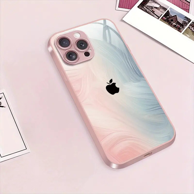 iPhone dėklas YK265-Metal Paint Glass Case: metalinis paviršius; šilumos sklaida; suderinamas su iPhone 11–14 (Pro/Max, Mini); amatas: dažymas