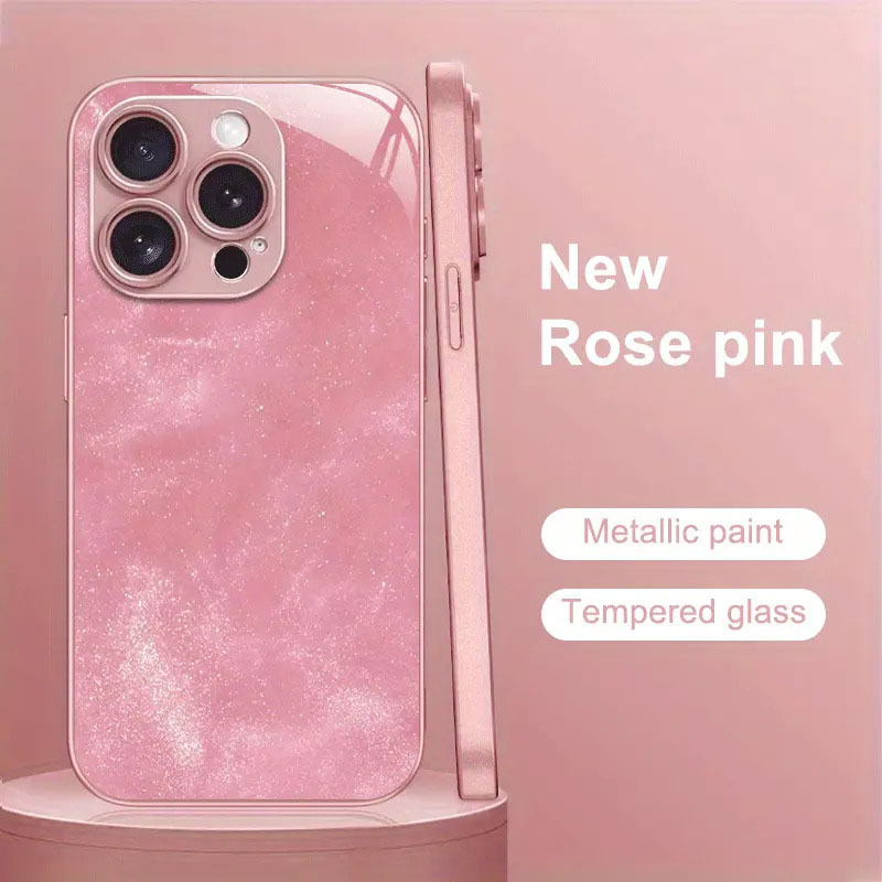 iPhone dėklas – metalinis dažyto stiklo paviršius su gradientiniu smėlio dizainu, šilumos išskyrimas, modelio numeris YK262, suderinamas su iPhone 11–14 serija