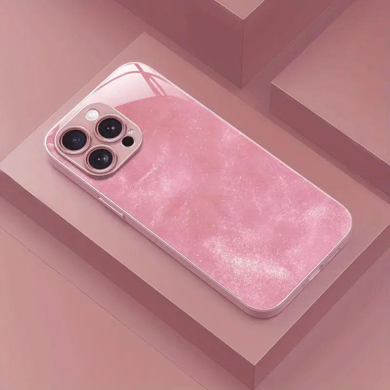 iPhone dėklas – metalinis dažyto stiklo paviršius su gradientiniu smėlio dizainu, šilumos išskyrimas, modelio numeris YK262, suderinamas su iPhone 11–14 serija