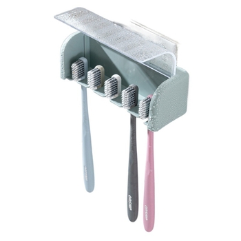 Držač za četkice za zube s poklopcem, vodootporan, metalni, UV sterilizacija, pričvršćivanje usisnom čašicom