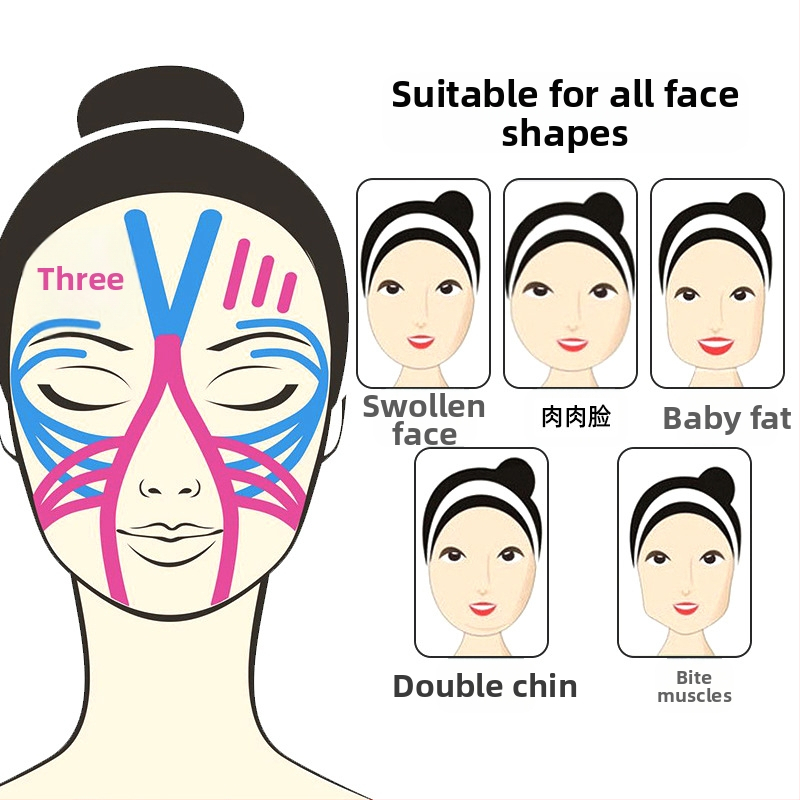 V-образни лифтинг лепенки за лице, кожа-приятелска тъкан, тегло 0.014 кг, за красота