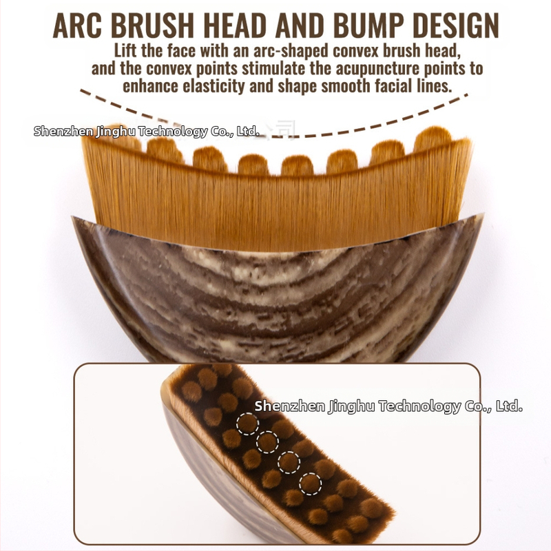 Четка за лице за лимфен контур, нейлон/изкуствени влакна, пластмасова дръжка, дължина на четината 2 см, обща дължина 8 см