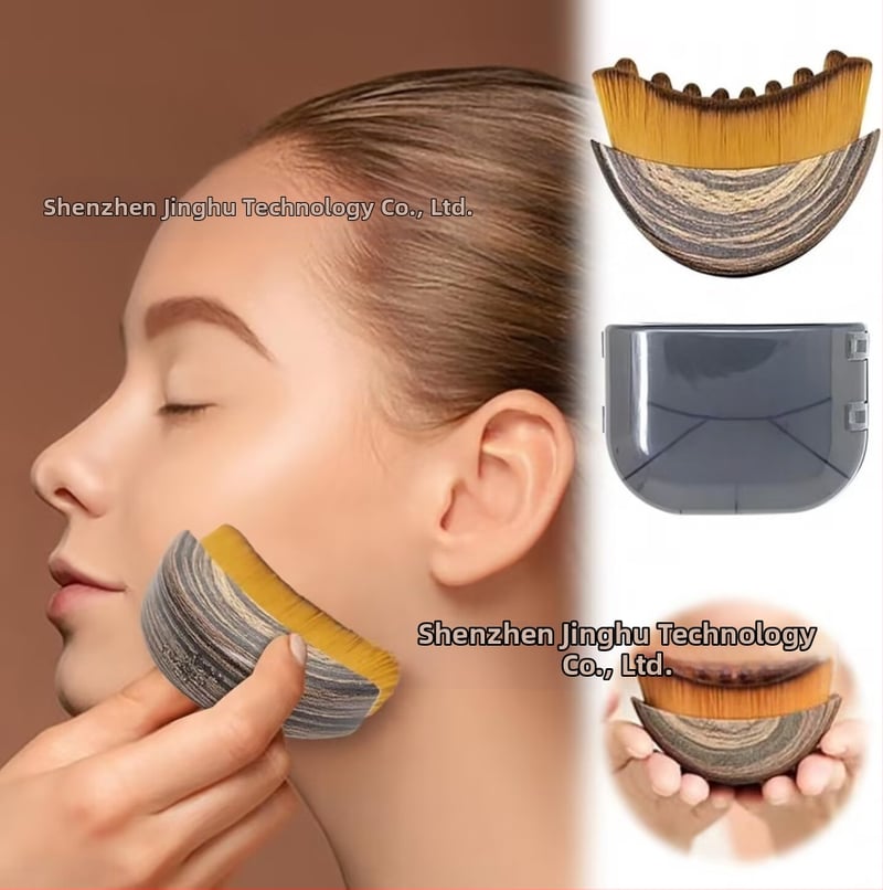 Limfātiskā sejas kontūra suka, neilona/ mākslīgās šķiedras sari, plastmasas rokturis, sari garums 2 cm, kopējais garums 8 cm