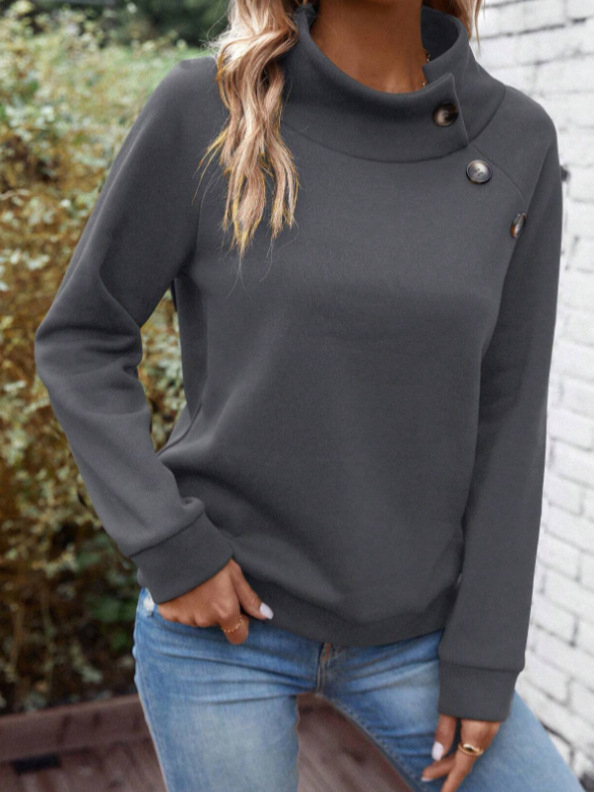 Moteriškas džemperis su aukštu kaklu, ilgomis rankovėmis, 95% poliesteris
