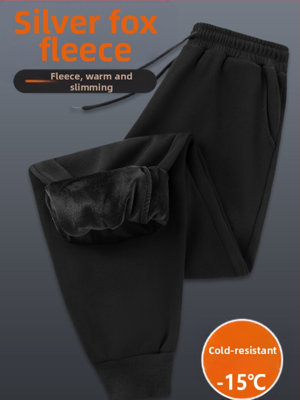 Ženske pamukaste hlače s visokim strukom, širokog kroja, flis unutrašnjosti, jesen 2024