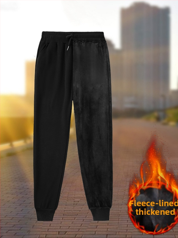 Ženske pamukaste hlače s visokim strukom, širokog kroja, flis unutrašnjosti, jesen 2024