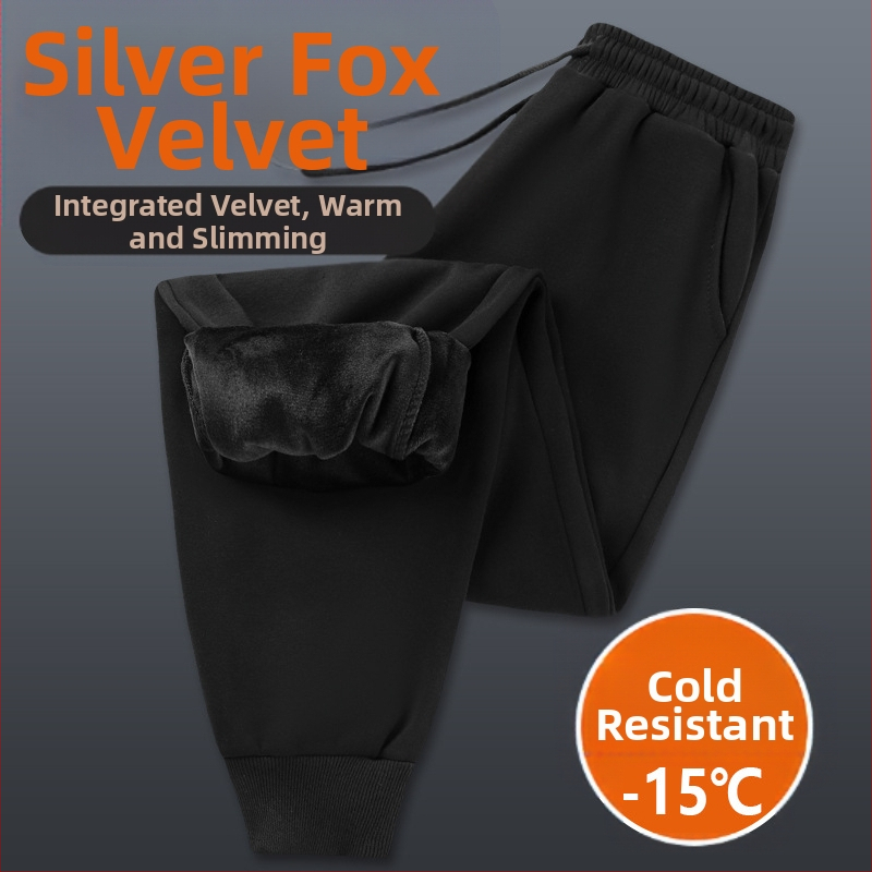 Ženske pamukaste hlače s visokim strukom, širokog kroja, flis unutrašnjosti, jesen 2024