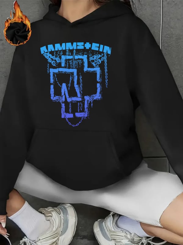 Moteriškas megztinis su gobtuvu — ilgos rankovės, apvali kaklo iškirptė, poliesteris, ruduo 2025