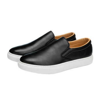 Muške slip-on loaferice – ravna potplata, gornji dio od mikrovlakna, PU ulošak, kožni vrh prstiju