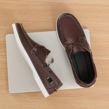 Unisex laivu kurpes - PU augšdaļa, Leather Toe Cap, Brogue Wing Pattern, Low Top