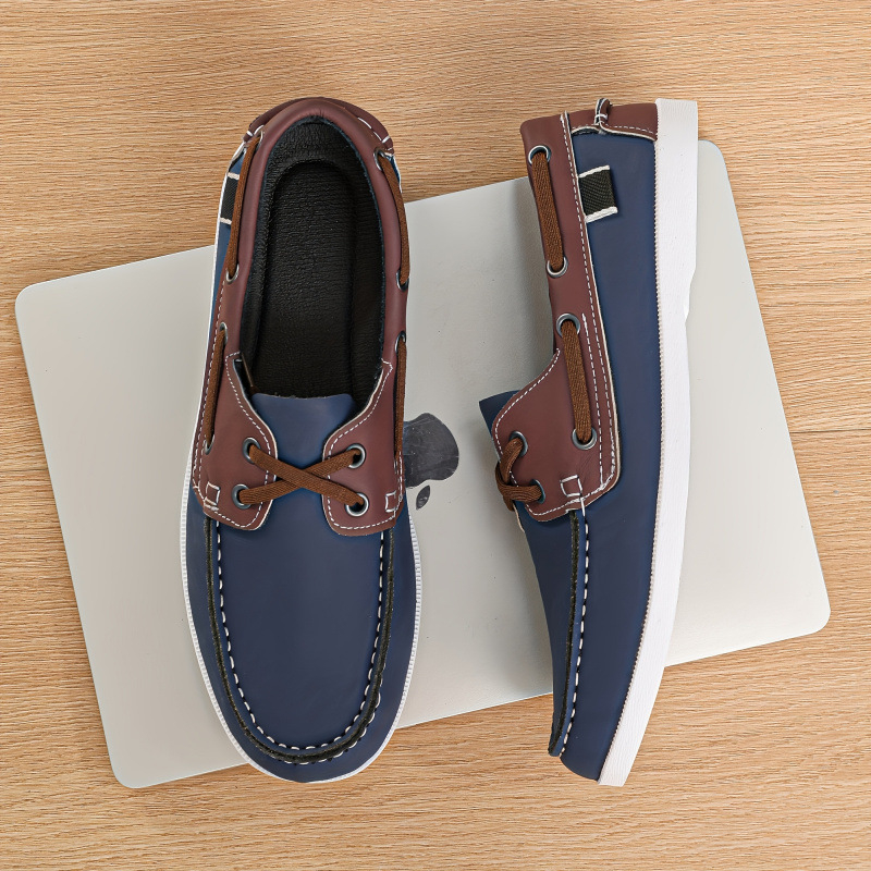 Unisex laivu kurpes - PU augšdaļa, Leather Toe Cap, Brogue Wing Pattern, Low Top