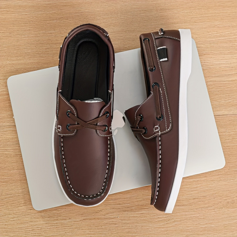 Unisex laivu kurpes - PU augšdaļa, Leather Toe Cap, Brogue Wing Pattern, Low Top