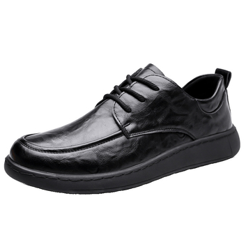 Muške kožne loaferice s gornjim dijelom od mikrovlakana, kožni toe cap, plastični đon, ravni potplat