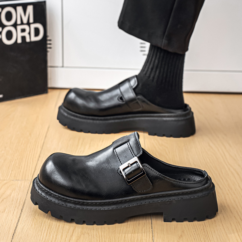 Vīriešu korķa čības ar EVA zoli, mākslīgās ādas augšdaļa, Slip-On, ikdienas stils (Ziema 2024)