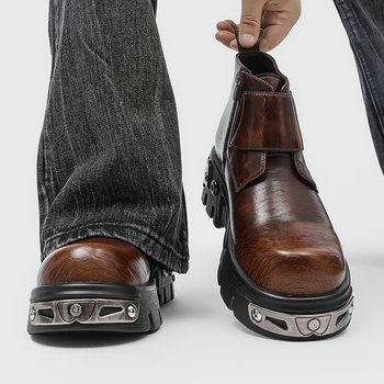 Vīriešu Martins kurpes ar biezu zoli, vasara 2025, britu stila motociklu-punk stilā īsas kurpes, modelis 561221, gumijas zole, priekšējā šņorēšana