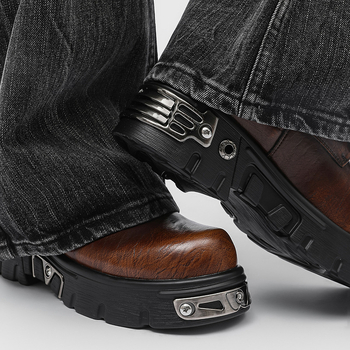 Vīriešu Martins kurpes ar biezu zoli, vasara 2025, britu stila motociklu-punk stilā īsas kurpes, modelis 561221, gumijas zole, priekšējā šņorēšana