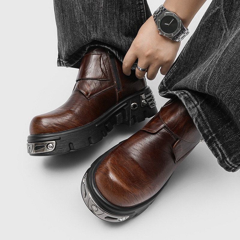 Vīriešu Martins kurpes ar biezu zoli, vasara 2025, britu stila motociklu-punk stilā īsas kurpes, modelis 561221, gumijas zole, priekšējā šņorēšana