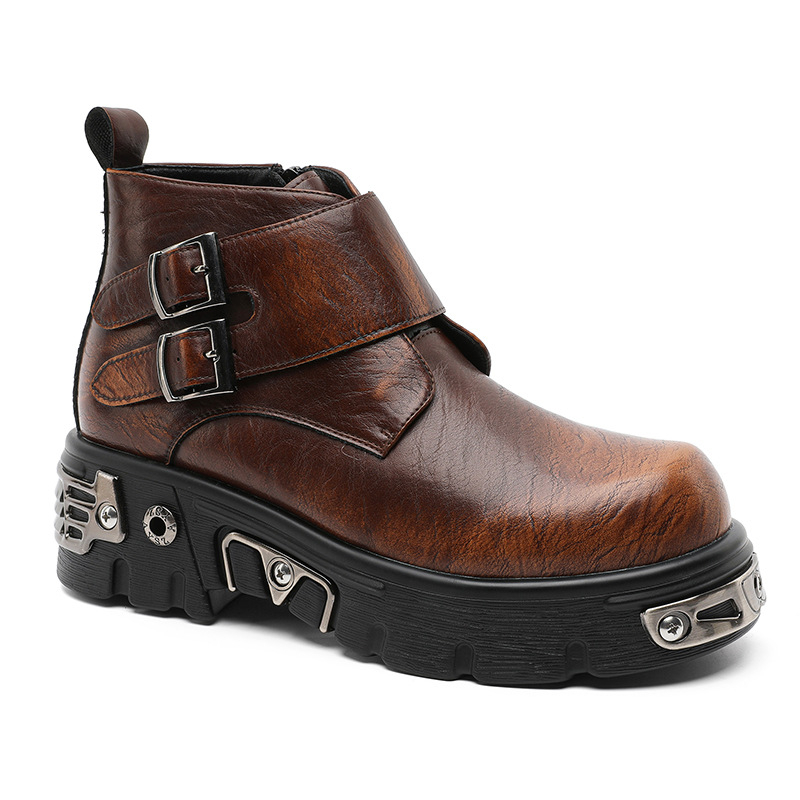 Vīriešu Martins kurpes ar biezu zoli, vasara 2025, britu stila motociklu-punk stilā īsas kurpes, modelis 561221, gumijas zole, priekšējā šņorēšana