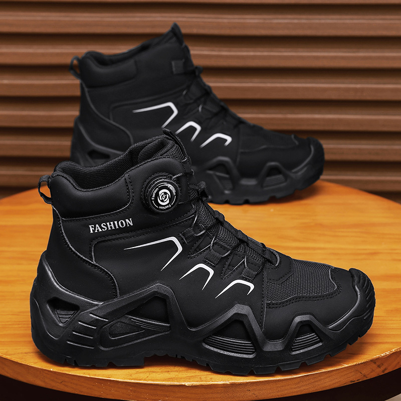 Aukštos sportinės bateliai su PU viršutine dalimi, elastinis užsegimas, atsparūs vandeniui, kaukolės raštas, lengvas MD padas