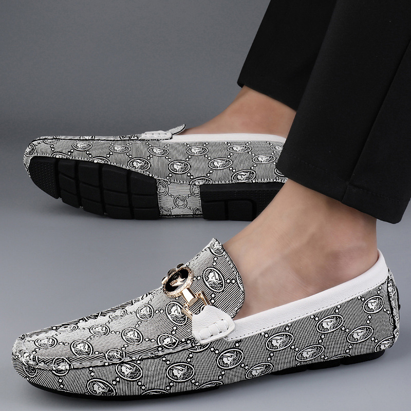 Vīriešu slip-on ikdienas apavi no augšējā slāņa liellopu ādas, gumijas zole, apaļš purngals, elpojoši un pretnoplīšanas īpašības, rudens sezonai