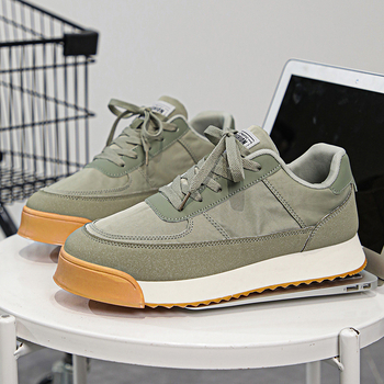 Casual muške tenisice tip Dad Shoes – gornji dio od dvostruke kože i tekstila, kožna unutrašnjost, gumeni potplat, vezanje, okrugli vrh