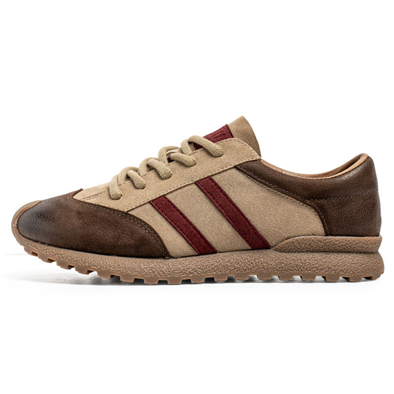 Vīriešu loaferi no pirmās kvalitātes ādas, vasarai, ar asu purnu, ar šņorēm, retro sporta stila