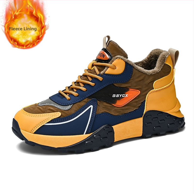 Unisex zimné topánky s fleecovou vložkou a hrubou podrážkou, nepremokavé a protišmykové