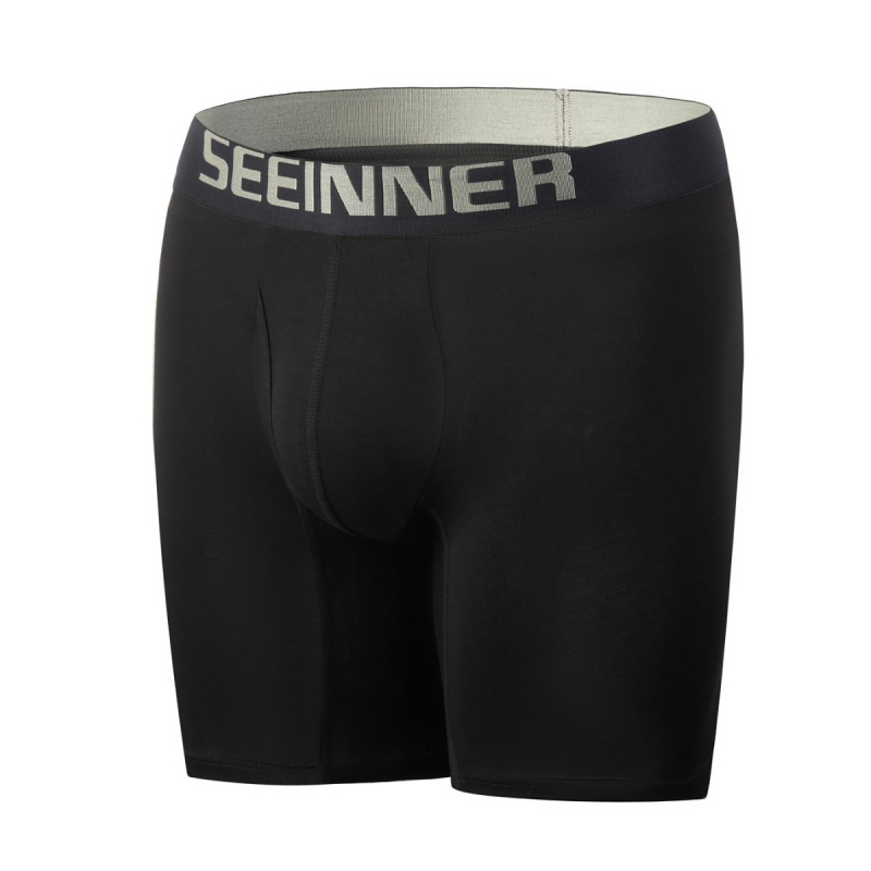 Vīriešu garās bokseršorti no viskozes, elpojošas, vidējā josta, vienkrāsainas, krots daļa no Spandexa