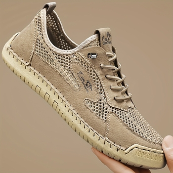 Vīriešu elpojošas nubuk ādas sporta kurpes ar gumijas zoli, apaļa purngala, visām sezonām, piemērotas dažādiem pasākumiem