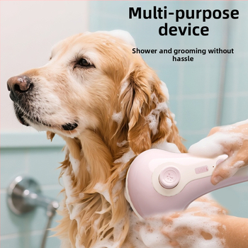 Portatīvā rokas elektriskā dušas suka suņiem un kaķiem ar burbulīšiem – noņem vaļīgo apmatojumu, ABS materiāls