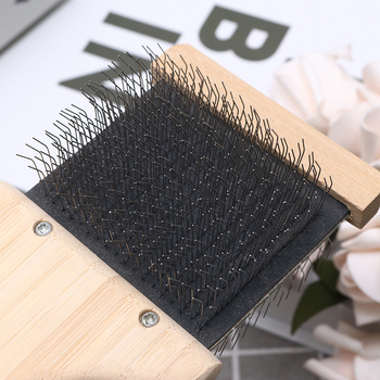 Qitao bambukinės gyvūnų šukos – dviejų pusių adatinė šukos ilgaplaukiams šunims ir katėms