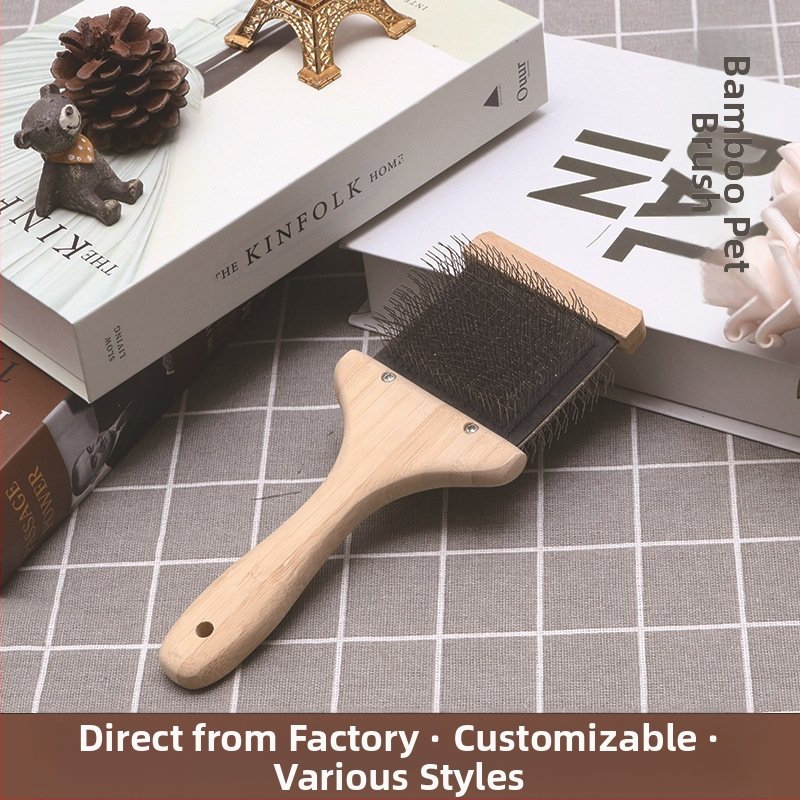 Qitao bambukinės gyvūnų šukos – dviejų pusių adatinė šukos ilgaplaukiams šunims ir katėms