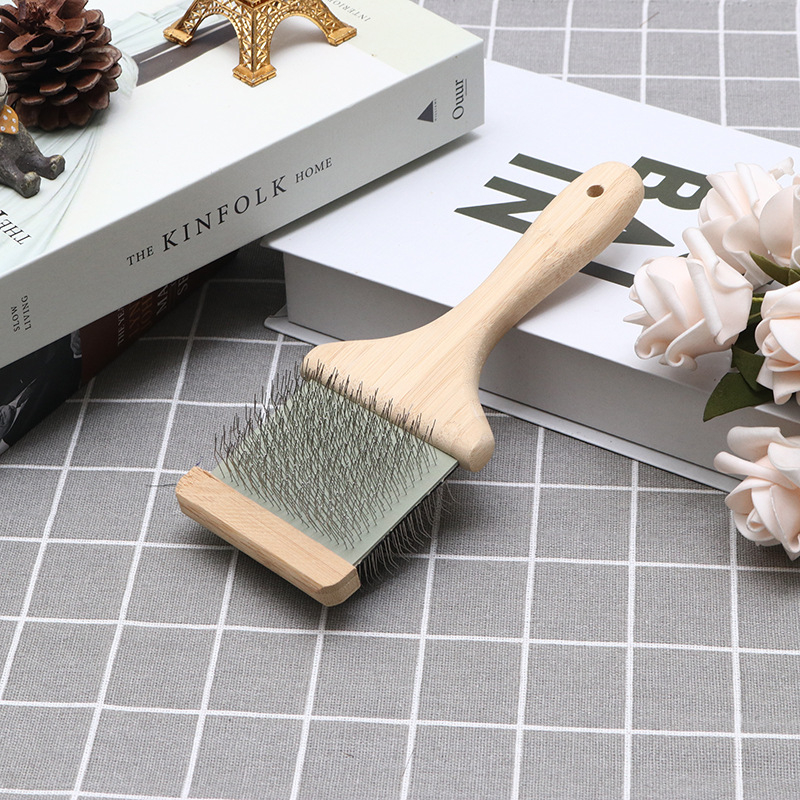 Qitao bambukinės gyvūnų šukos – dviejų pusių adatinė šukos ilgaplaukiams šunims ir katėms