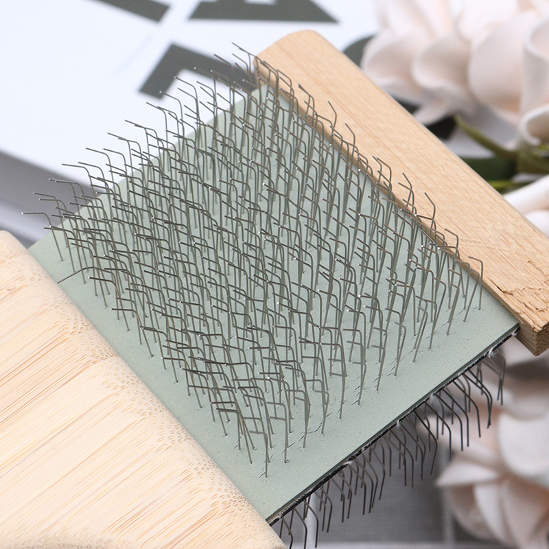 Qitao bambukinės gyvūnų šukos – dviejų pusių adatinė šukos ilgaplaukiams šunims ir katėms