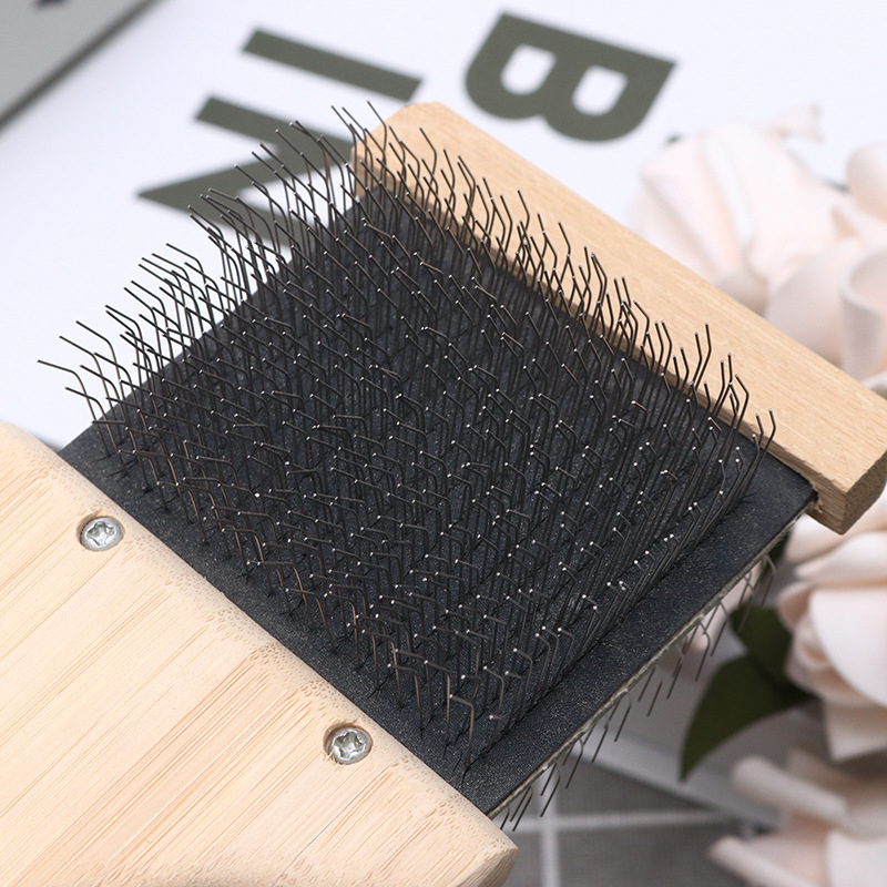 Qitao bambukinės gyvūnų šukos – dviejų pusių adatinė šukos ilgaplaukiams šunims ir katėms