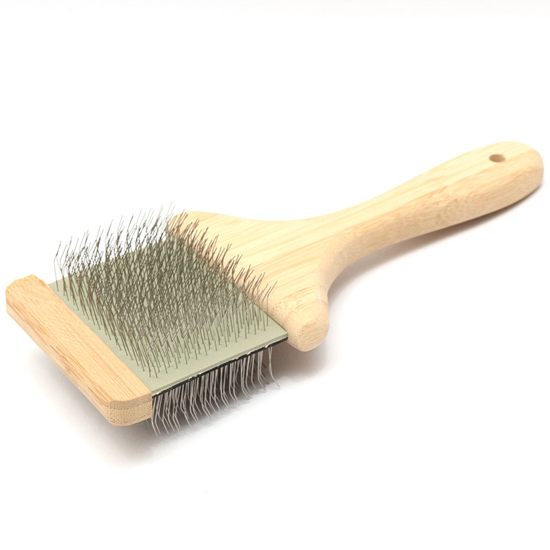 Qitao bambukinės gyvūnų šukos – dviejų pusių adatinė šukos ilgaplaukiams šunims ir katėms