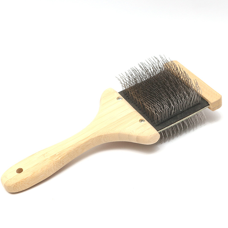 Qitao bambukinės gyvūnų šukos – dviejų pusių adatinė šukos ilgaplaukiams šunims ir katėms