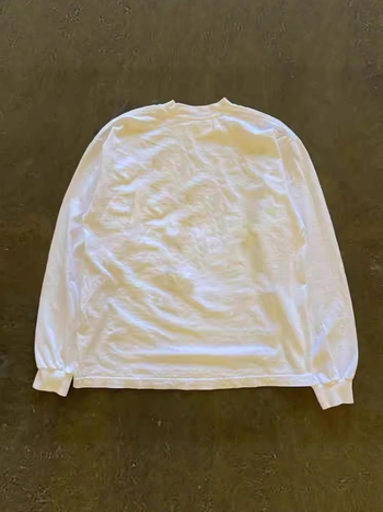 Vīriešu T-krekls ar garām piedurknēm, brīvā piegriezuma, Amerikas retro stils, karikatūru raksts, 96% kokvilnas