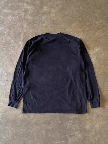 Vīriešu T-krekls ar garām piedurknēm, brīvā piegriezuma, Amerikas retro stils, karikatūru raksts, 96% kokvilnas