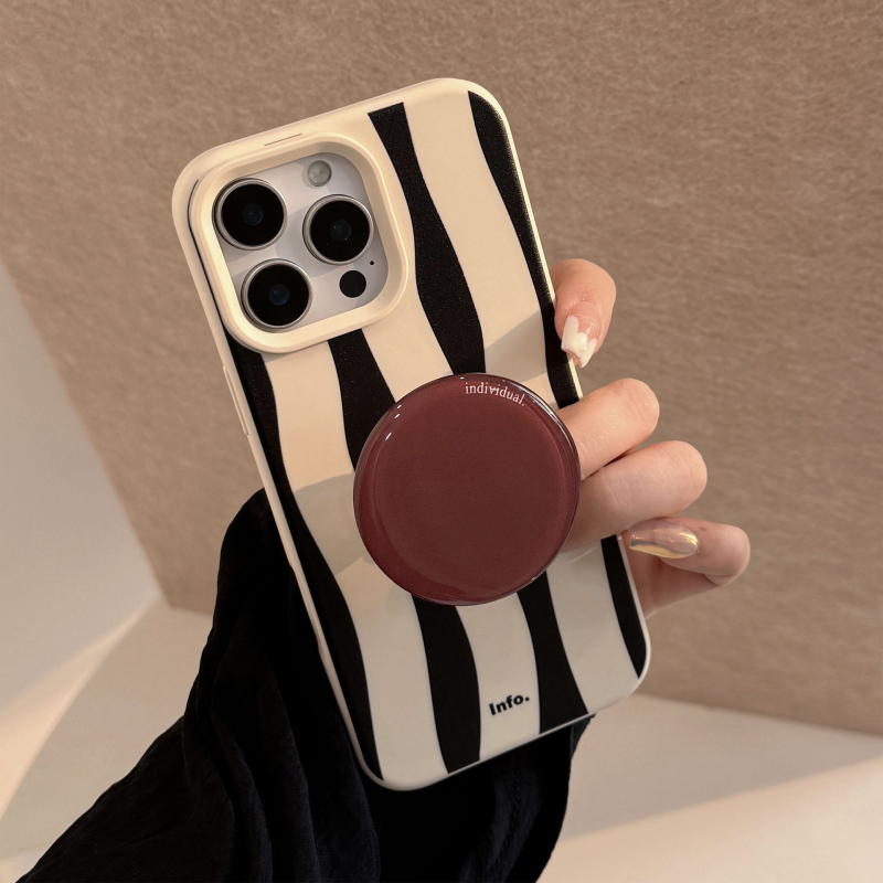 iPhone 14 Pro Max vāciņš ar zebras rakstu, TPU materiāls, retro statīvs, kritienu izturība, pielāgošana