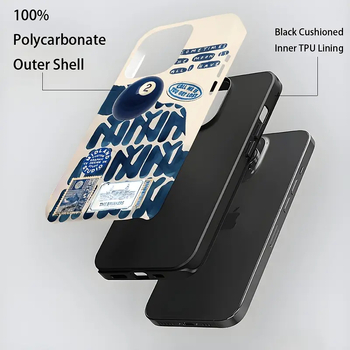 iPhone 11–14 Pro/Max dėklas su dviejų sluoksnių plėvele, šilumos perdavimo spausdinimas, atsparus smūgiams, įbrėžimams ir kritimams