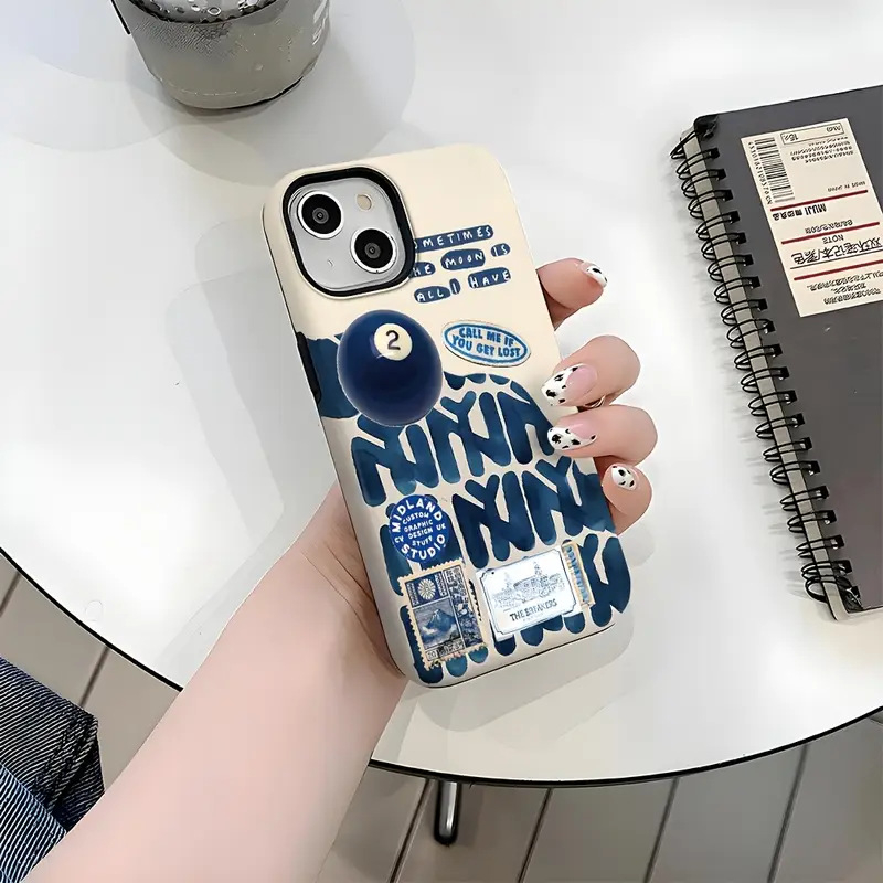 iPhone 11–14 Pro/Max dėklas su dviejų sluoksnių plėvele, šilumos perdavimo spausdinimas, atsparus smūgiams, įbrėžimams ir kritimams