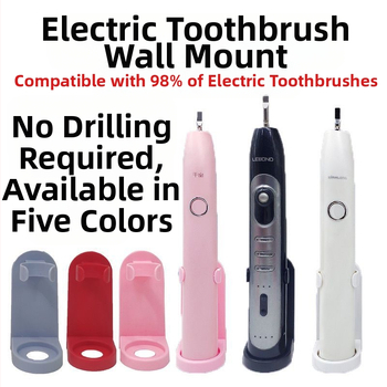 Univerzalni zidni držač četkice za zube s UV sterilizacijom, ljepilna montaža, plastika