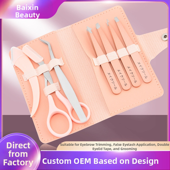 Pārnēsājams uzacu kopšanas komplekts: uzacu klips, uzacu griezējs, uzacu šķēres – nerūsējošais tērauds