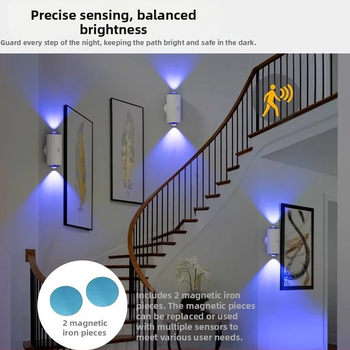 Judėjimo jutiklio apšvietimas su įmontuota baterija, sieninis montavimas, nėra išmanus