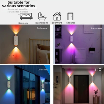 Judėjimo jutiklio apšvietimas su įmontuota baterija, sieninis montavimas, nėra išmanus