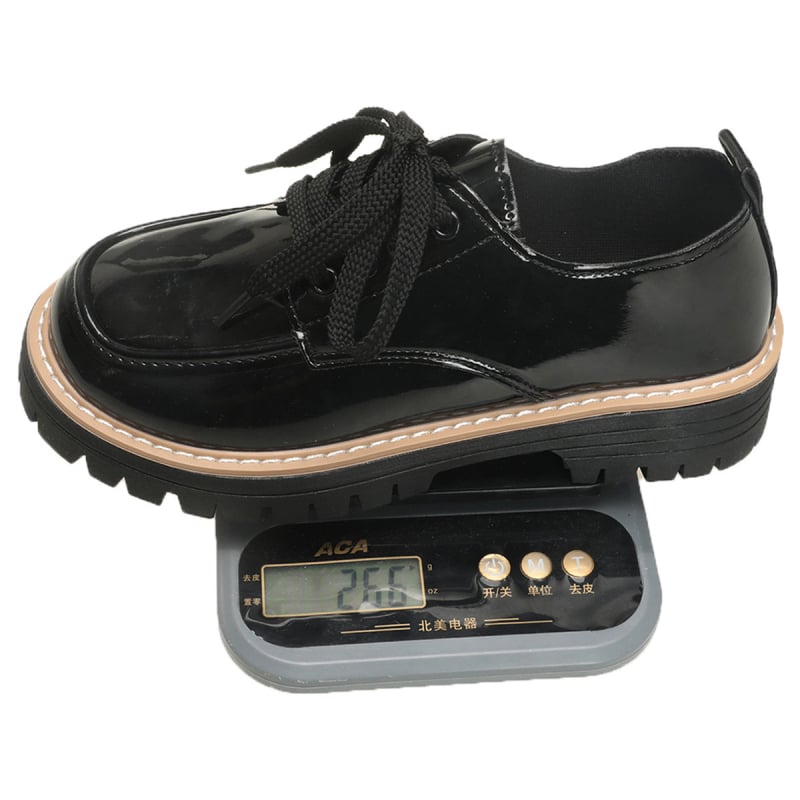 Женски лофер, кръгъл пръст, без връзки, PU кожена горна част, среден ток 3-5 см, гумена подметка