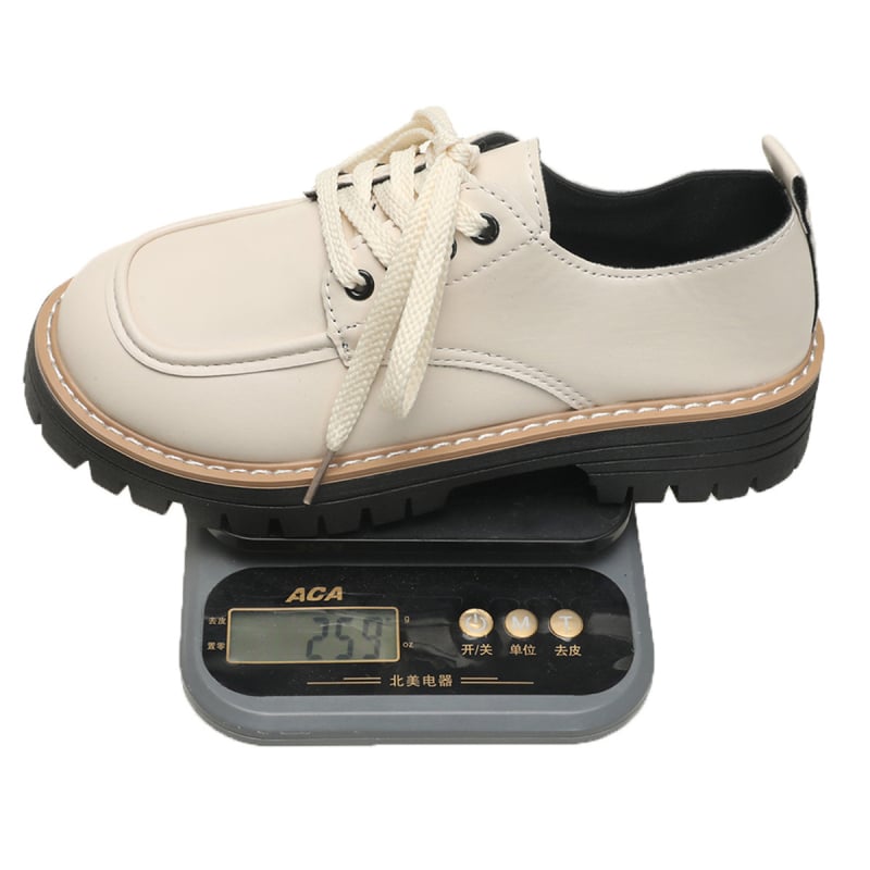 Женски лофер, кръгъл пръст, без връзки, PU кожена горна част, среден ток 3-5 см, гумена подметка