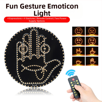 Car gesture light – mosolygó LED kijelző, hátsó ablakhoz, többfunkciós riasztó fény, ABS; 5V | 1W | 0.1A